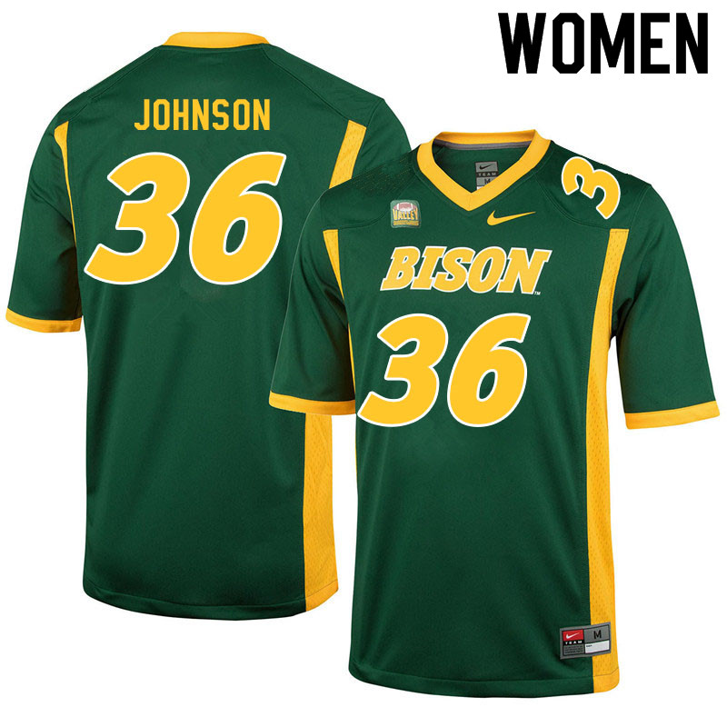 Women #36 Owen Johnson North Dakota State Bison College Football Jerseys Sale-Green - Click Image to Close
